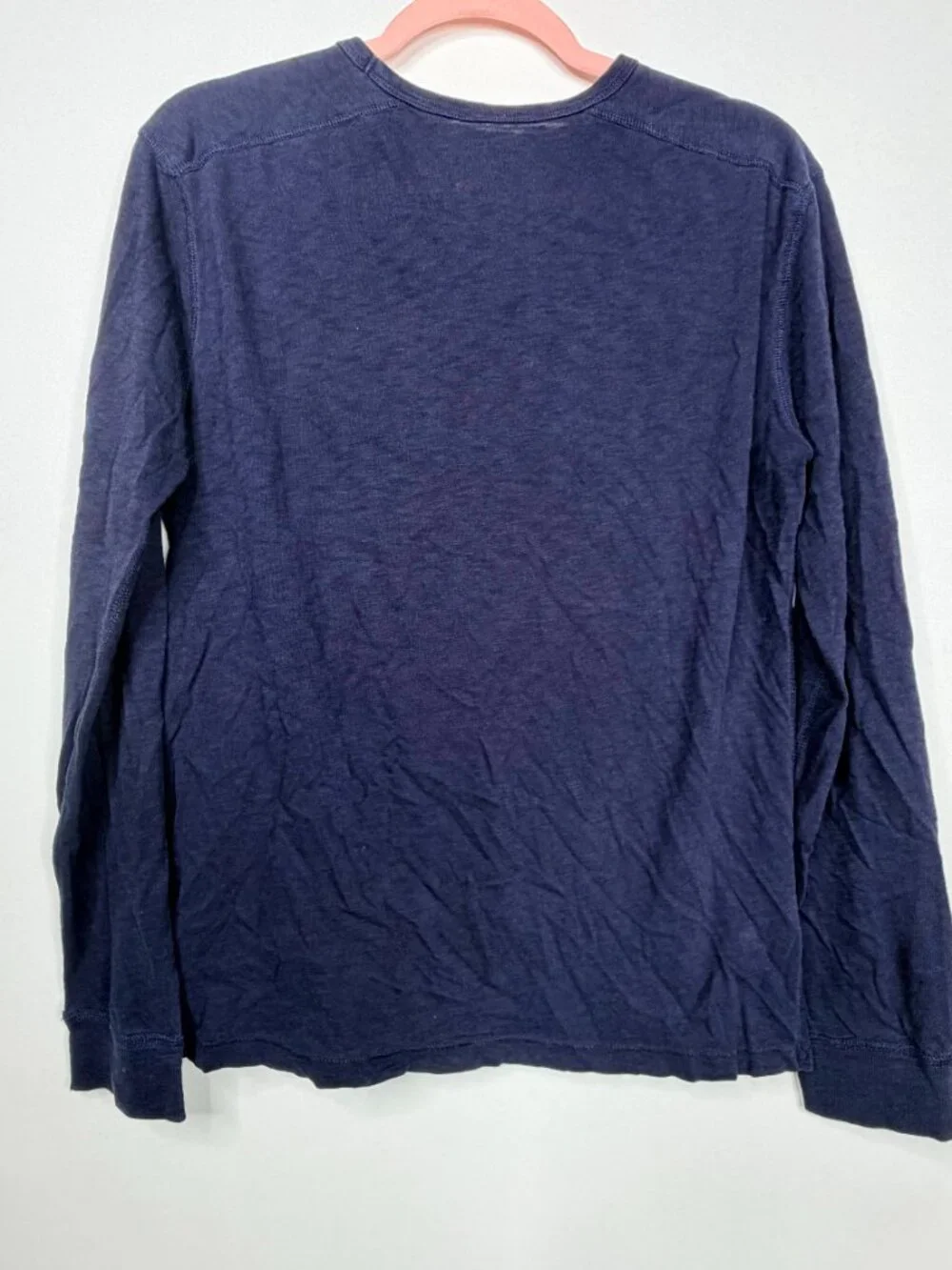 J. Crew Long Sleeve Textured Cotton T-Shirt Navy Small #A3065